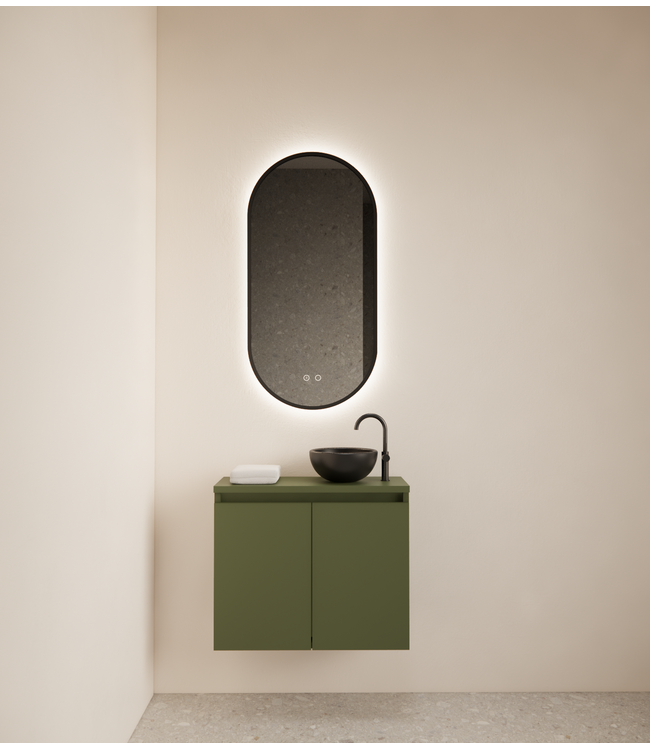 Toiletmeubel Gliss Echo Olijf Groen 60x50cm met toppaneel