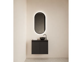 Toiletmeubel Gliss Echo Mat Zwart 60x50cm met toppaneel