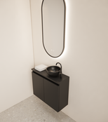 Toiletmeubel Gliss Echo Mat Zwart 60x50cm met toppaneel