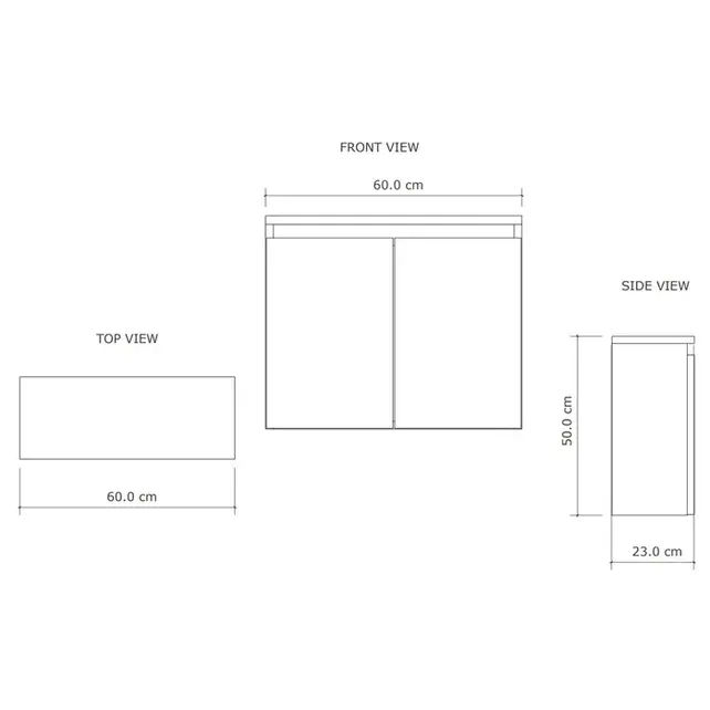 Toiletmeubel Gliss Echo Mat Zwart 60x50cm met toppaneel