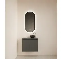 Toiletmeubel Gliss Echo Graphite Grijs 60x50cm met toppaneel