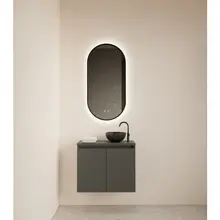 Toiletmeubel Gliss Echo Graphite Grijs 60x50cm met toppaneel