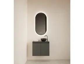 Toiletmeubel Gliss Echo Graphite Grijs 60x50cm met toppaneel