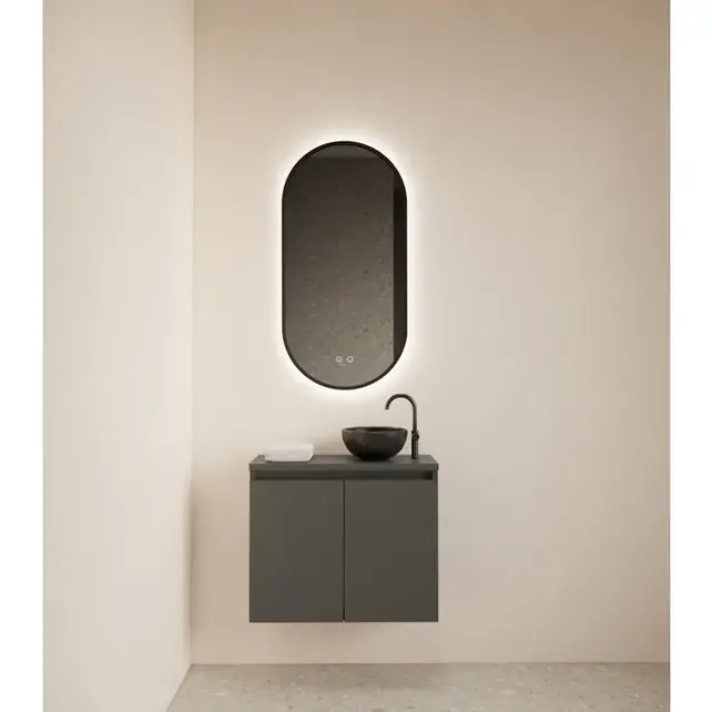 Toiletmeubel Gliss Echo Graphite Grijs 60x50cm met toppaneel