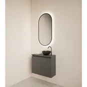 Toiletmeubel Gliss Echo Graphite Grijs 60x50cm met toppaneel