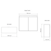 Toiletmeubel Gliss Echo Latte 60x50cm met toppaneel