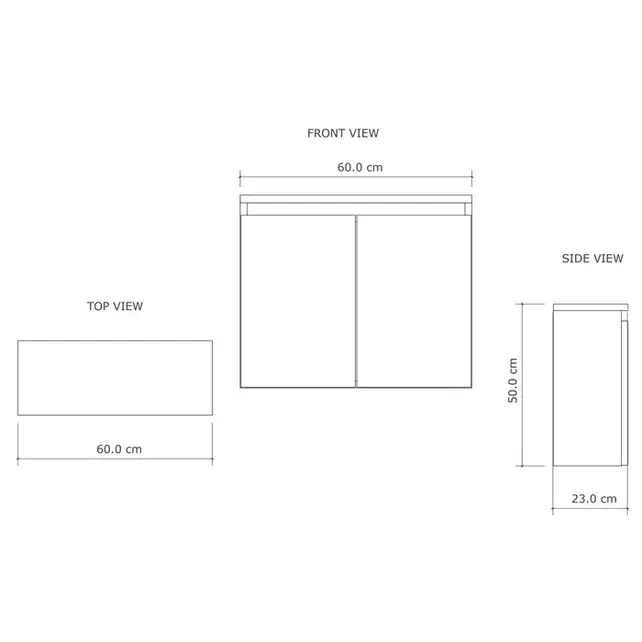 Toiletmeubel Gliss Echo Choco Eiken 60x50cm met toppaneel