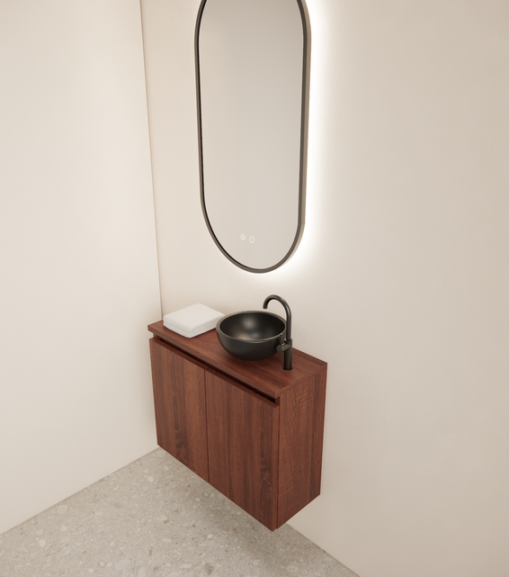 Toiletmeubel Gliss Echo Choco Eiken 60x50cm met toppaneel