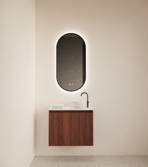 Toiletmeubel Gliss Echo Choco Eiken 60x50cm met toppaneel