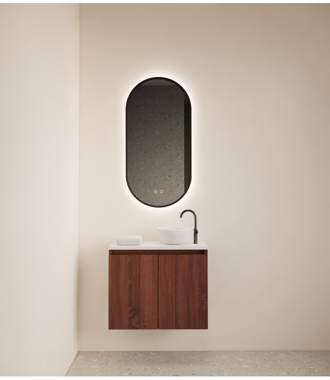 Toiletmeubel Gliss Echo Choco Eiken 60x50cm met toppaneel