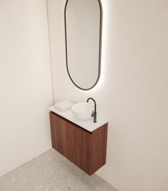 Toiletmeubel Gliss Echo Choco Eiken 60x50cm met toppaneel