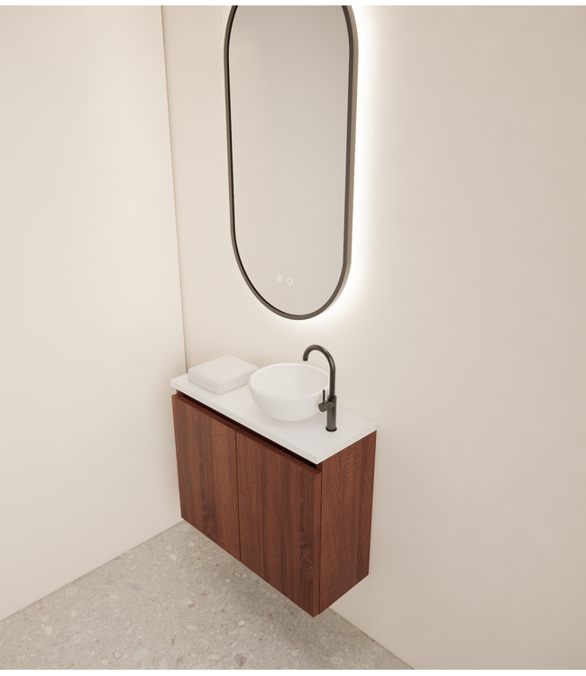 Toiletmeubel Gliss Echo Choco Eiken 60x50cm met toppaneel