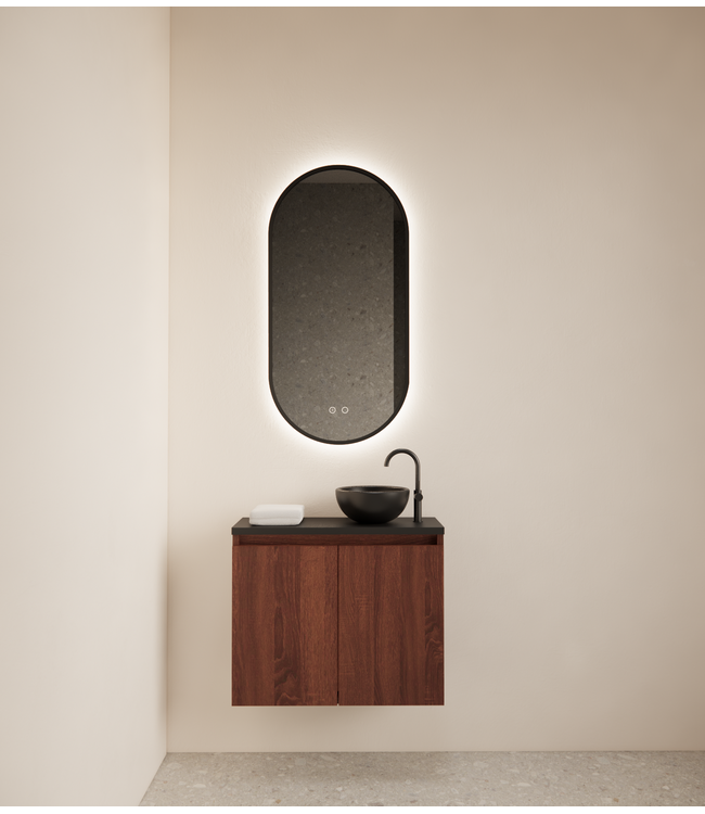 Toiletmeubel Gliss Echo Choco Eiken 60x50cm met toppaneel