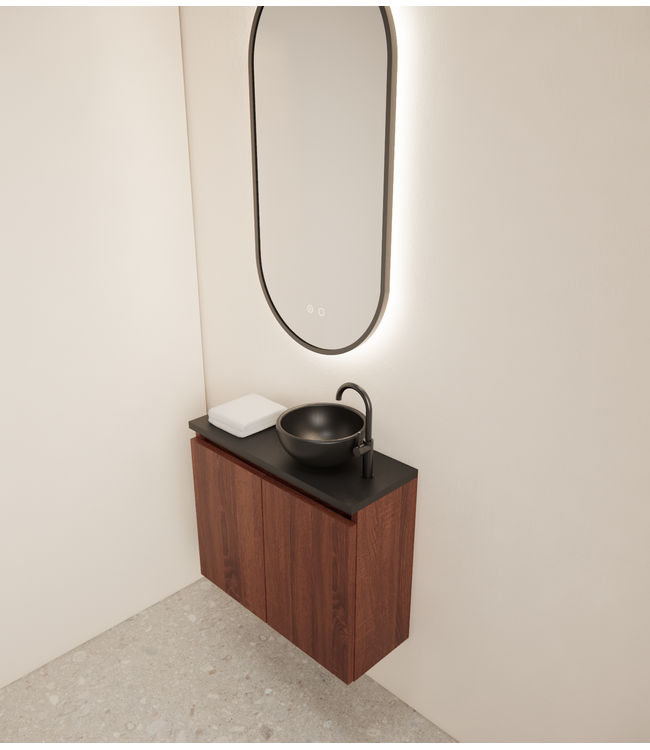 Toiletmeubel Gliss Echo Choco Eiken 60x50cm met toppaneel