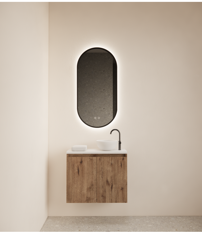 Toiletmeubel Gliss Echo Kasteel Eiken 60x50cm met toppaneel