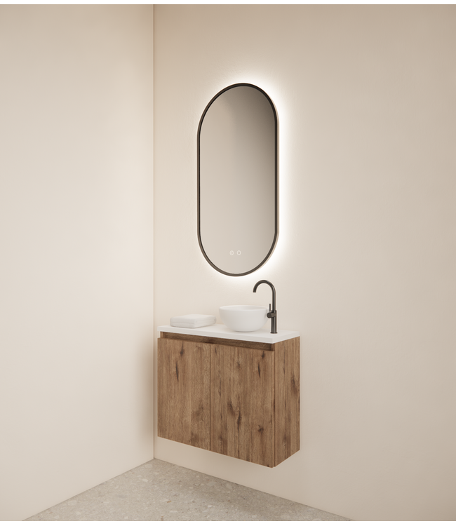 Toiletmeubel Gliss Echo Kasteel Eiken 60x50cm met toppaneel