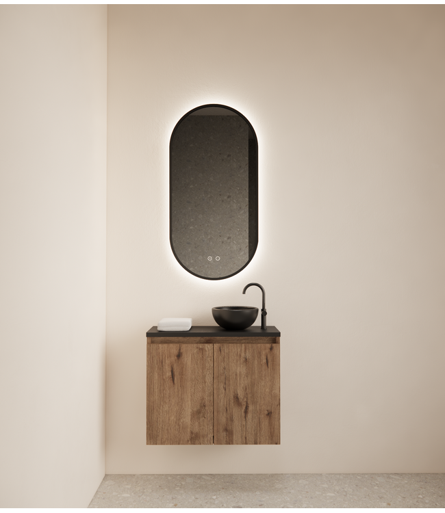 Toiletmeubel Gliss Echo Kasteel Eiken 60x50cm met toppaneel