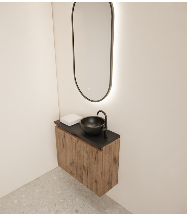 Toiletmeubel Gliss Echo Kasteel Eiken 60x50cm met toppaneel