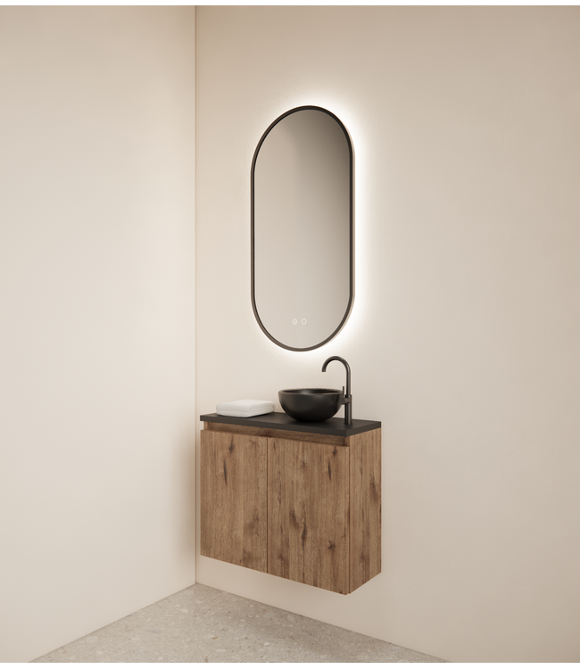 Toiletmeubel Gliss Echo Kasteel Eiken 60x50cm met toppaneel