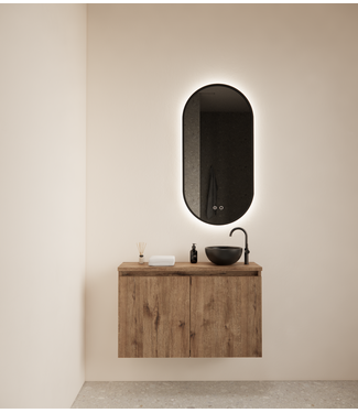 GLISS DESIGN Toiletmeubel Gliss Echo Kasteel Eiken 80x50cm met toppaneel