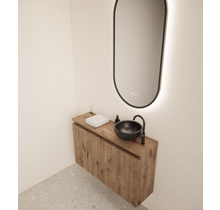 Toiletmeubel Gliss Echo Kasteel Eiken 80x50cm met toppaneel