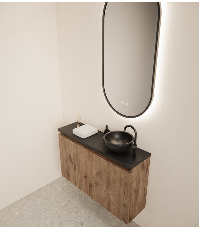 Toiletmeubel Gliss Echo Kasteel Eiken 80x50cm met toppaneel