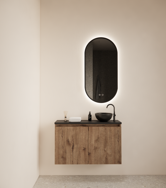 Toiletmeubel Gliss Echo Kasteel Eiken 80x50cm met toppaneel