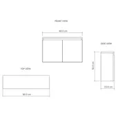 Toiletmeubel Gliss Echo Choco Eiken 80x50cm met toppaneel