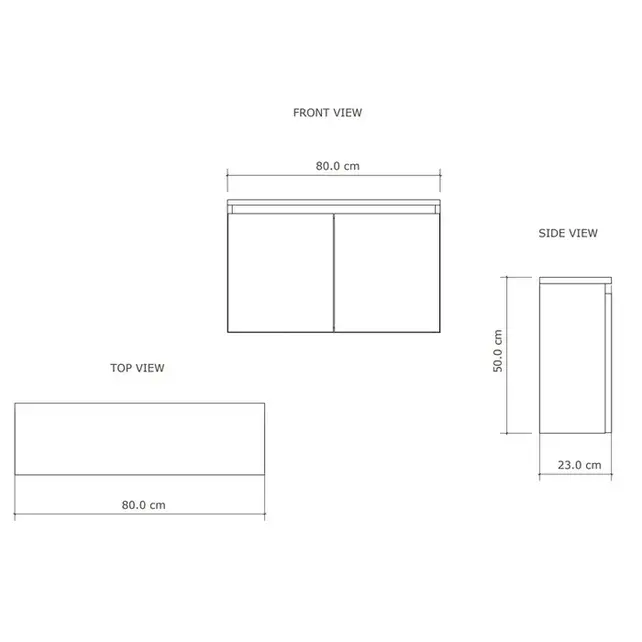 Toiletmeubel Gliss Echo Choco Eiken 80x50cm met toppaneel
