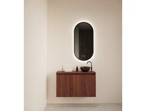Toiletmeubel Gliss Echo Choco Eiken 80x50cm met toppaneel