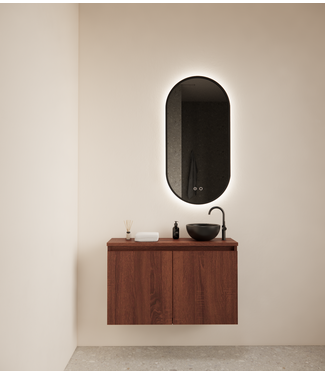 GLISS DESIGN Toiletmeubel Gliss Echo Choco Eiken 80x50cm met toppaneel