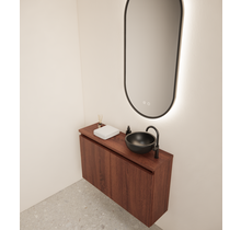 Toiletmeubel Gliss Echo Choco Eiken 80x50cm met toppaneel