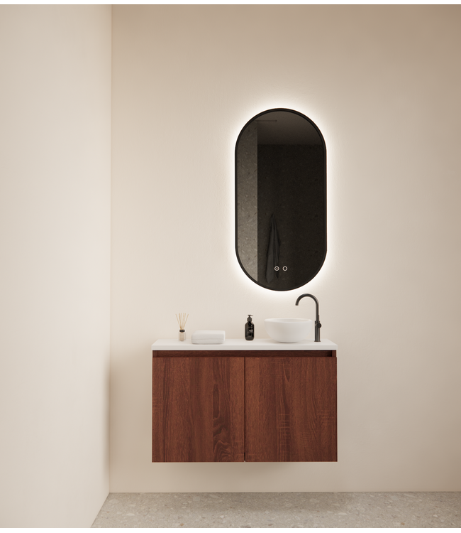 Toiletmeubel Gliss Echo Choco Eiken 80x50cm met toppaneel