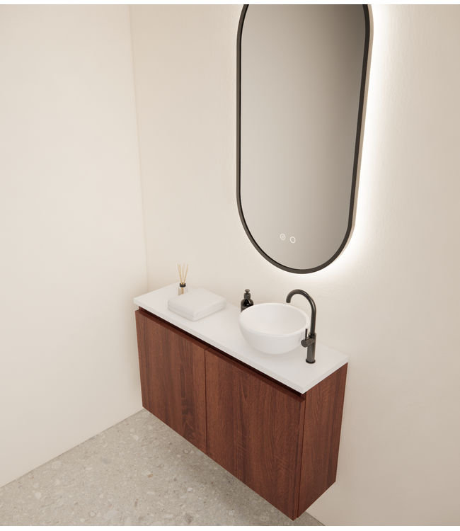 Toiletmeubel Gliss Echo Choco Eiken 80x50cm met toppaneel