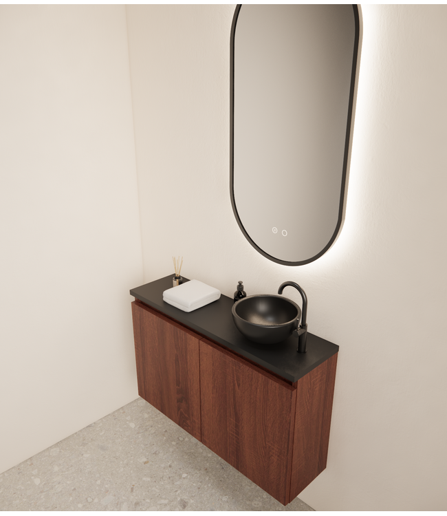 Toiletmeubel Gliss Echo Choco Eiken 80x50cm met toppaneel