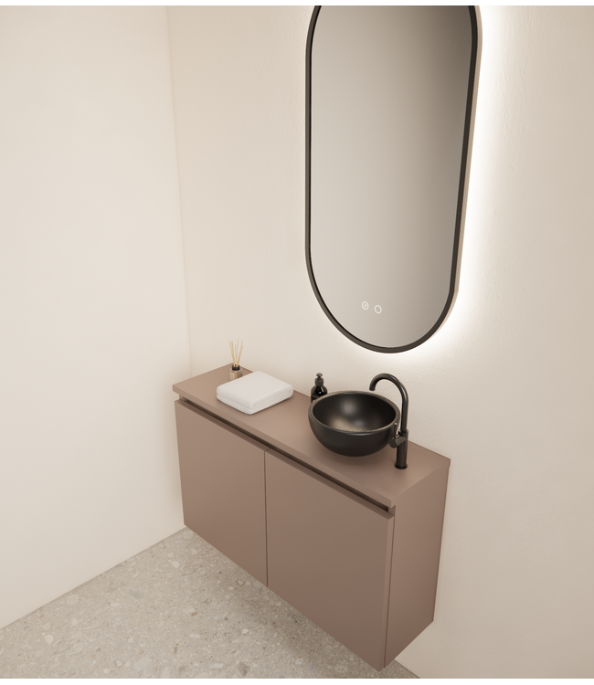 Toiletmeubel Gliss Echo Latte Kasjmier 80x50cm met toppaneel