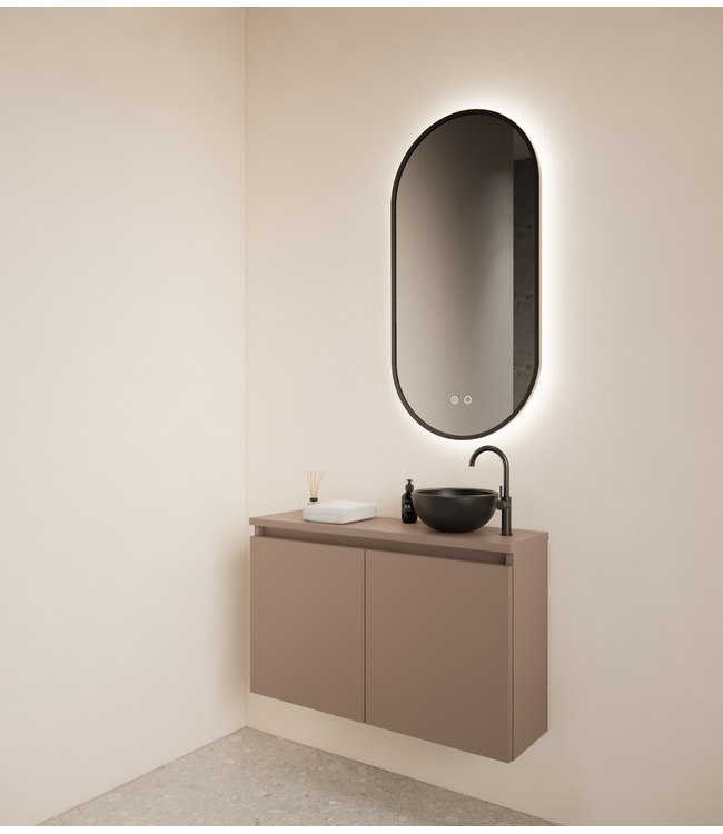 Toiletmeubel Gliss Echo Latte Kasjmier 80x50cm met toppaneel