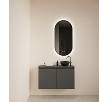 Toiletmeubel Gliss Echo Graphite Grijs 80x50cm met toppaneel