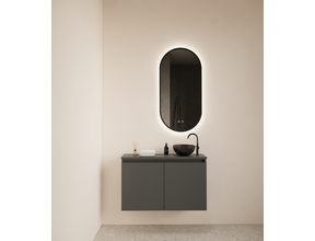 Toiletmeubel Gliss Echo Graphite Grijs 80x50cm met toppaneel