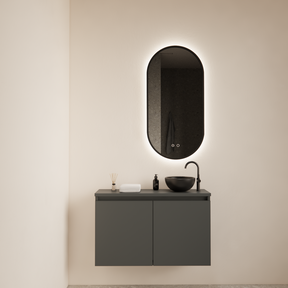 Toiletmeubel Gliss Echo Graphite Grijs 80x50cm met toppaneel