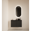 GLISS DESIGN Toiletmeubel Gliss Echo Mat Zwart 80x50cm met toppaneel