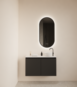 Toiletmeubel Gliss Echo Mat Zwart 80x50cm met toppaneel