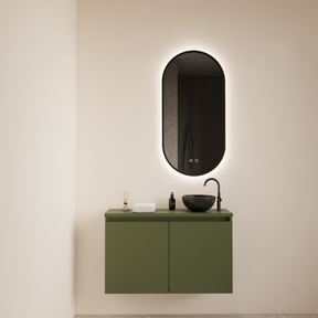 Toiletmeubel Gliss Echo Olijf Groen 80x50cm met toppaneel