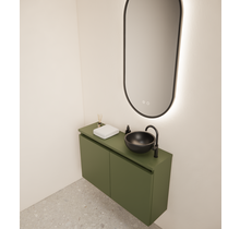 Toiletmeubel Gliss Echo Olijf Groen 80x50cm met toppaneel