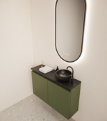 Toiletmeubel Gliss Echo Olijf Groen 80x50cm met toppaneel