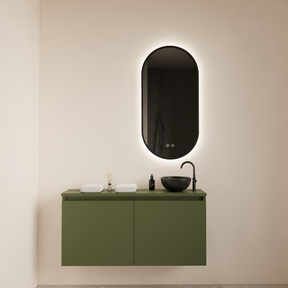 Toiletmeubel Gliss Echo Olijf Groen 100x50cm met toppaneel