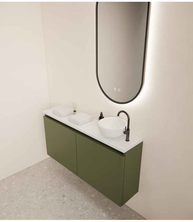 Toiletmeubel Gliss Echo Olijf Groen 100x50cm met toppaneel