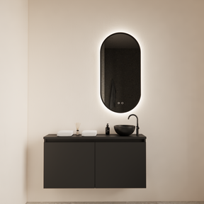 Toiletmeubel Gliss Echo Mat Zwart 100x50cm met toppaneel