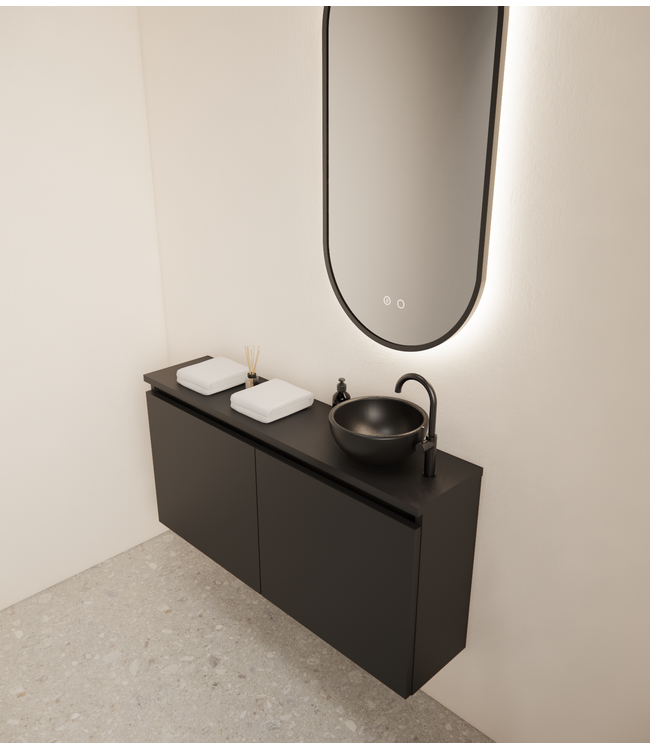 Toiletmeubel Gliss Echo Mat Zwart 100x50cm met toppaneel