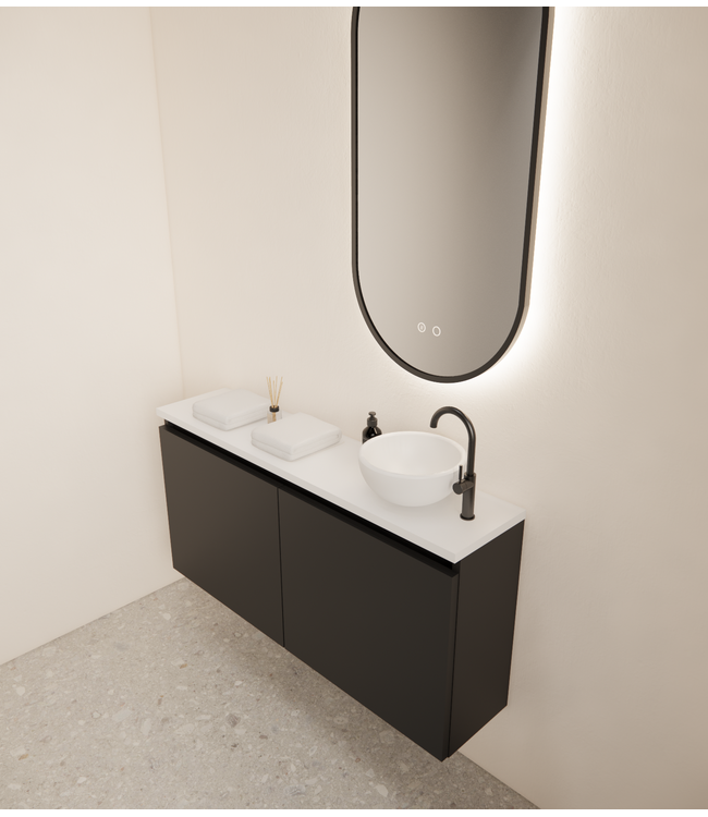 Toiletmeubel Gliss Echo Mat Zwart 100x50cm met toppaneel